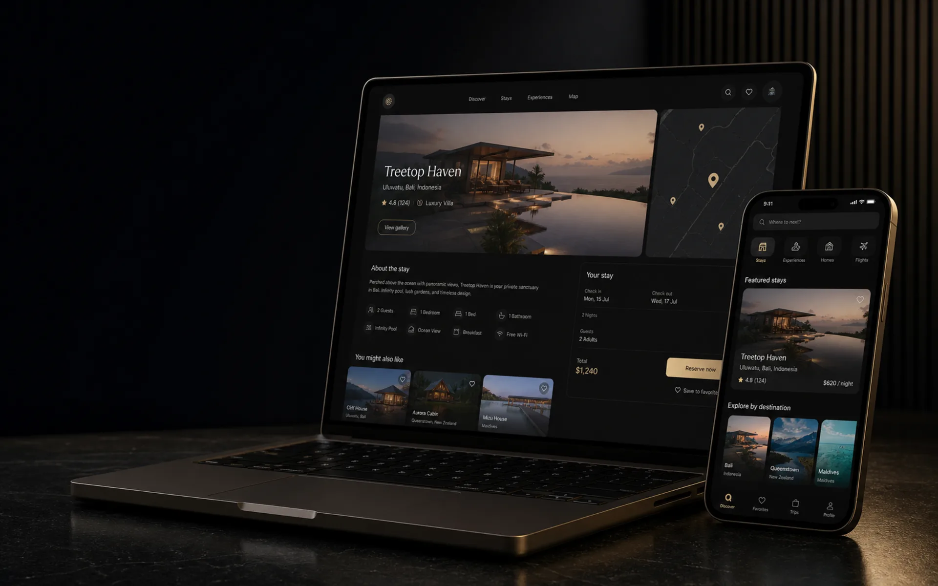 Premium web platform product interface